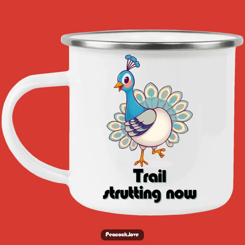 Funny Kawaii Peacock Strut Camping Mug: Adventure & Joyful Gift