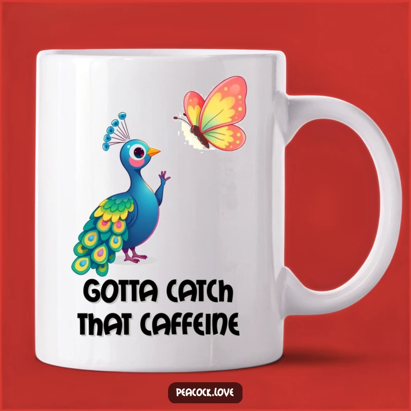 Funny Kawaii Peacock & Butterfly Mug: A Whimsical and Humorous Gift Choice