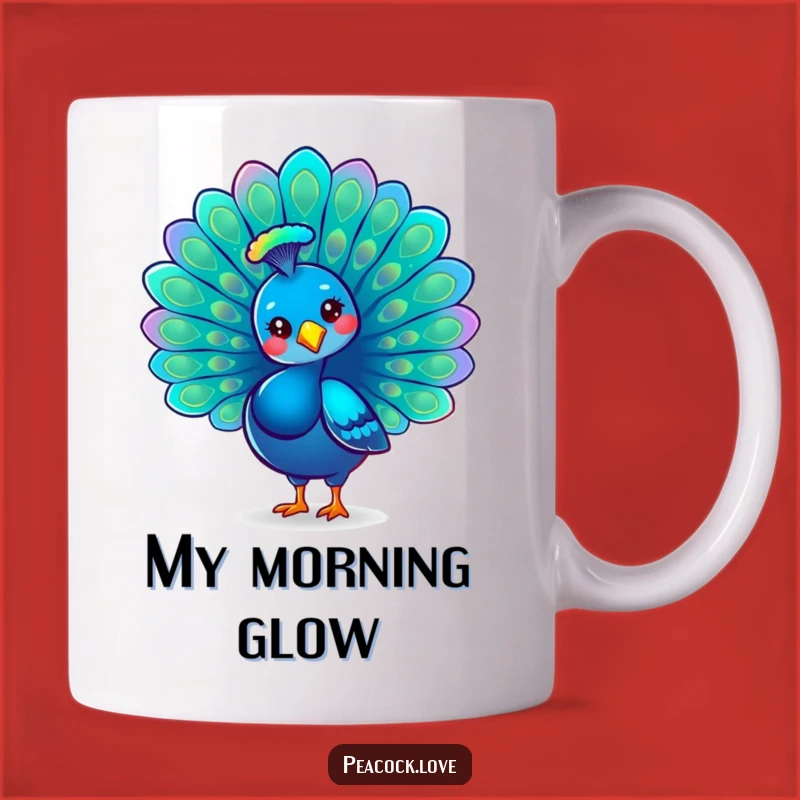 Funny Kawaii Peacock Pride Mug: Elegant & Humorous Gift for Admirers