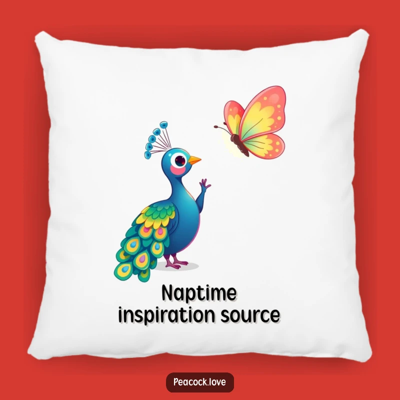 Funny Kawaii Peacock Butterfly Pillow: Snuggle with Nature's Gentle Humor