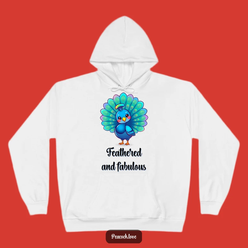 Funny Kawaii Peacock Pride Hoodie: Cozy Elegance & Humorous Gift