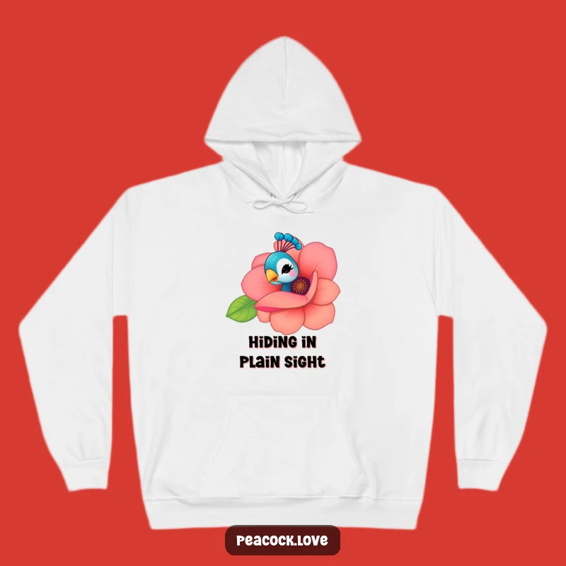 Funny Kawaii Peacock Flower Wink Hoodie: Cozy Surprise & Humorous Gift
