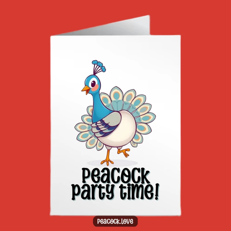 Free Printable Birthday Card: Strutting Peacock Fun for Joyful Birthday Wishes