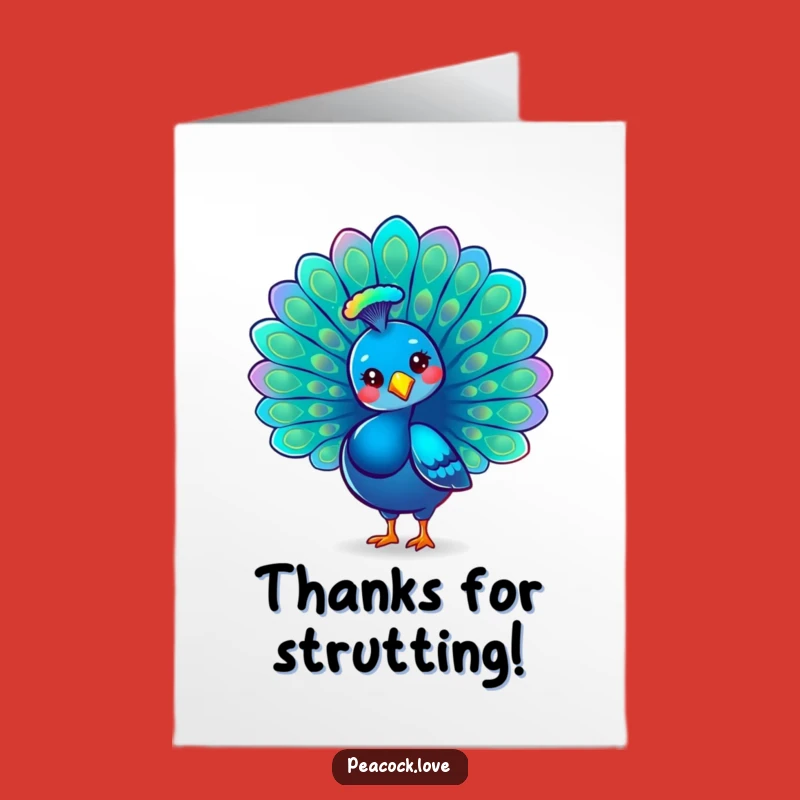 Free Printable Thank You Card: Grateful Peacock's Fan for Appreciative Notes